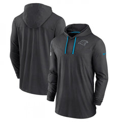 Men's Carolina Panthers Black Sideline Pop Performance Pullover Long Sleeve Hoodie T-Shirt 