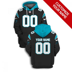 Men's Carolina Panthers Active Player Custom 2021 Black Pullover Hoodie 