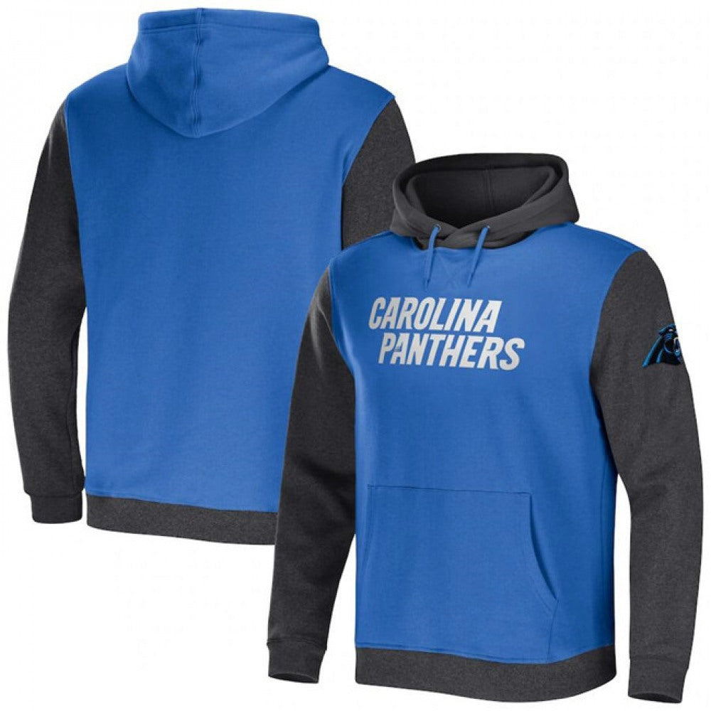 Men's Carolina Panthers x Darius Rucker Collection Blue/Charcoal Colorblock Pullover Hoodie 