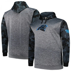 Men's Carolina Panthers Heather Charcoal Big & Tall Camo Pullover Hoodie 