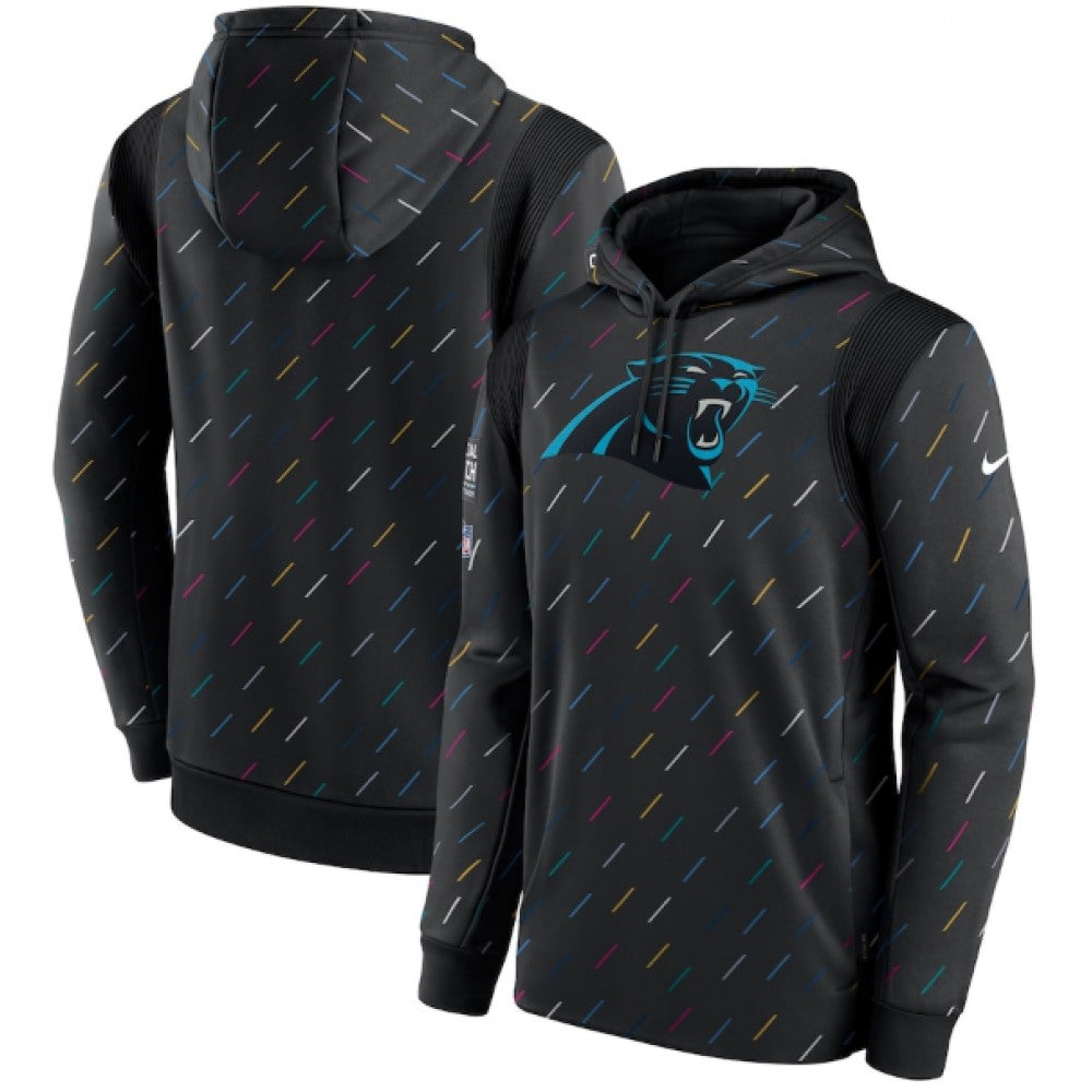 Men's Carolina Panthers 2021 Charcoal Crucial Catch Therma Pullover Hoodie 