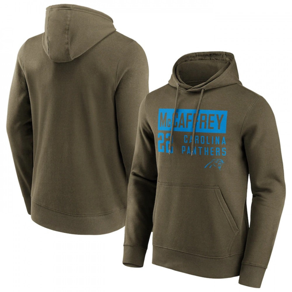 Men's Carolina Panthers #22 Christian McCaffrey Fashion Name & Number Hoodie 