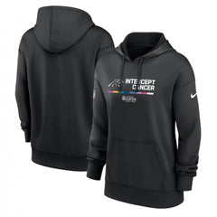 Women's Carolina Panthers 2022 Black NFL Crucial Catch Therma Performance Pullover Hoodie(Run Small) 