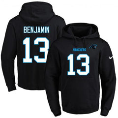 Panthers #13 Kelvin Benjamin Black Name & Number Pullover NFL Hoodie 