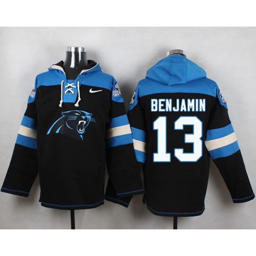 Panthers #13 Kelvin Benjamin Black Player Pullover NFL Hoodie 