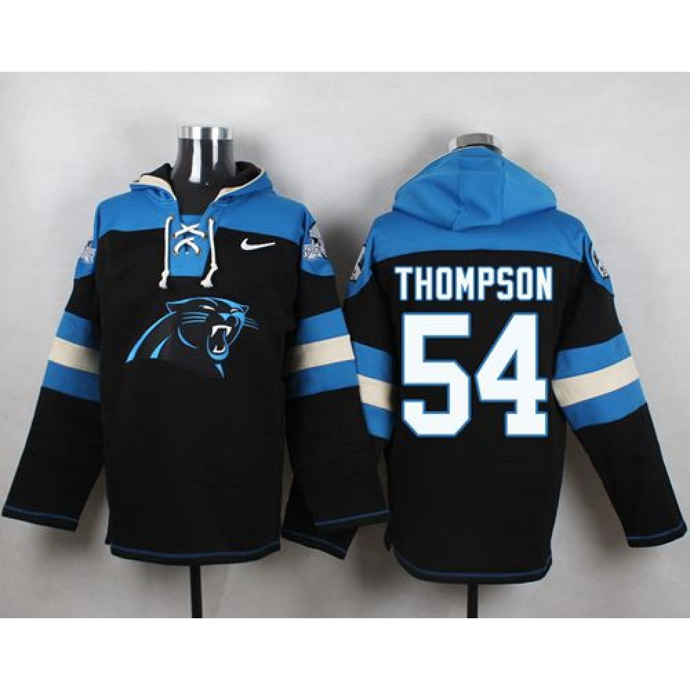 Panthers #54 Shaq Thompson Black Player Pullover NFL Hoodie 