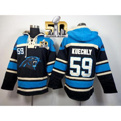 Carolina Panthers #59 Luke Kuechly Black Super Bowl 50 Sawyer Hoodie Sweatshirt NFL Hoodie 
