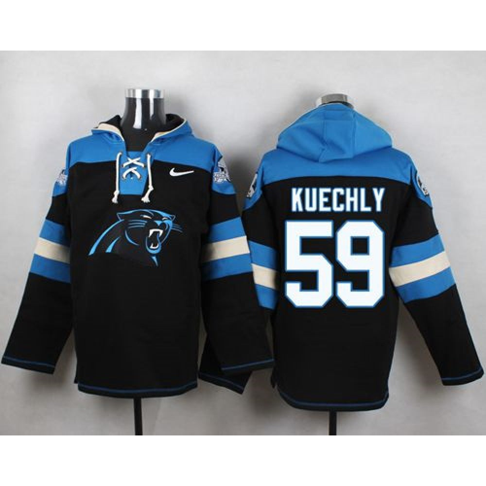 Panthers #59 Luke Kuechly Black Player Pullover NFL Hoodie 