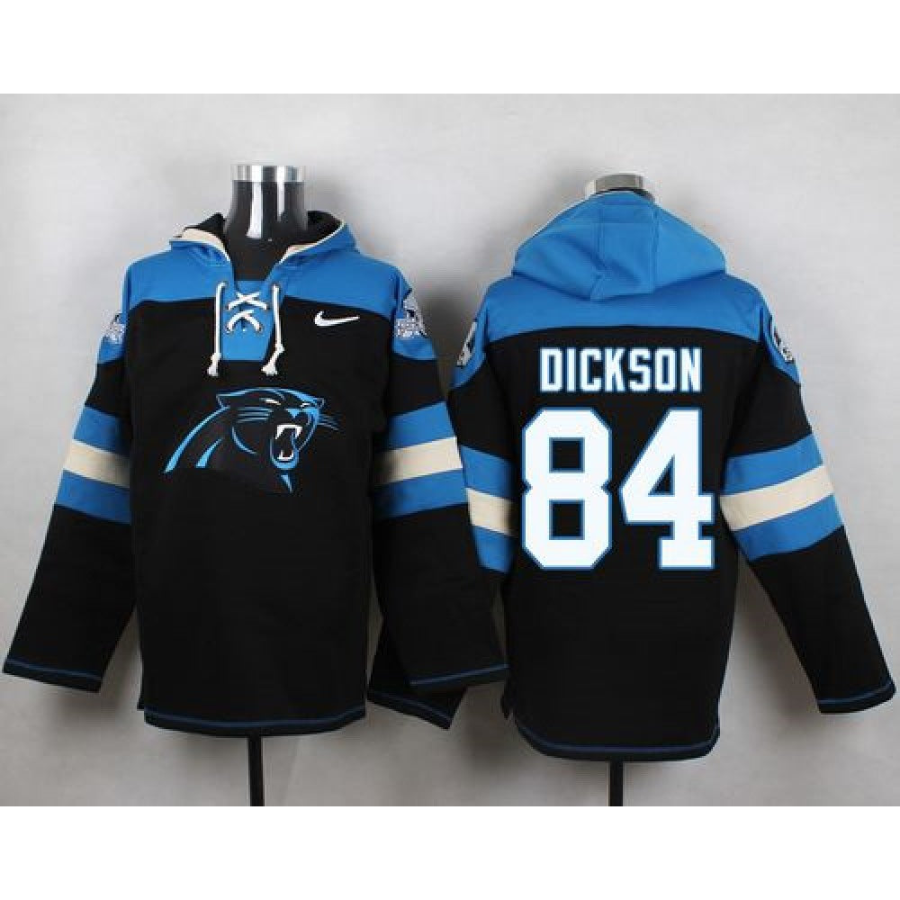 Panthers #84 Ed Dickson Black Player Pullover NFL Hoodie 