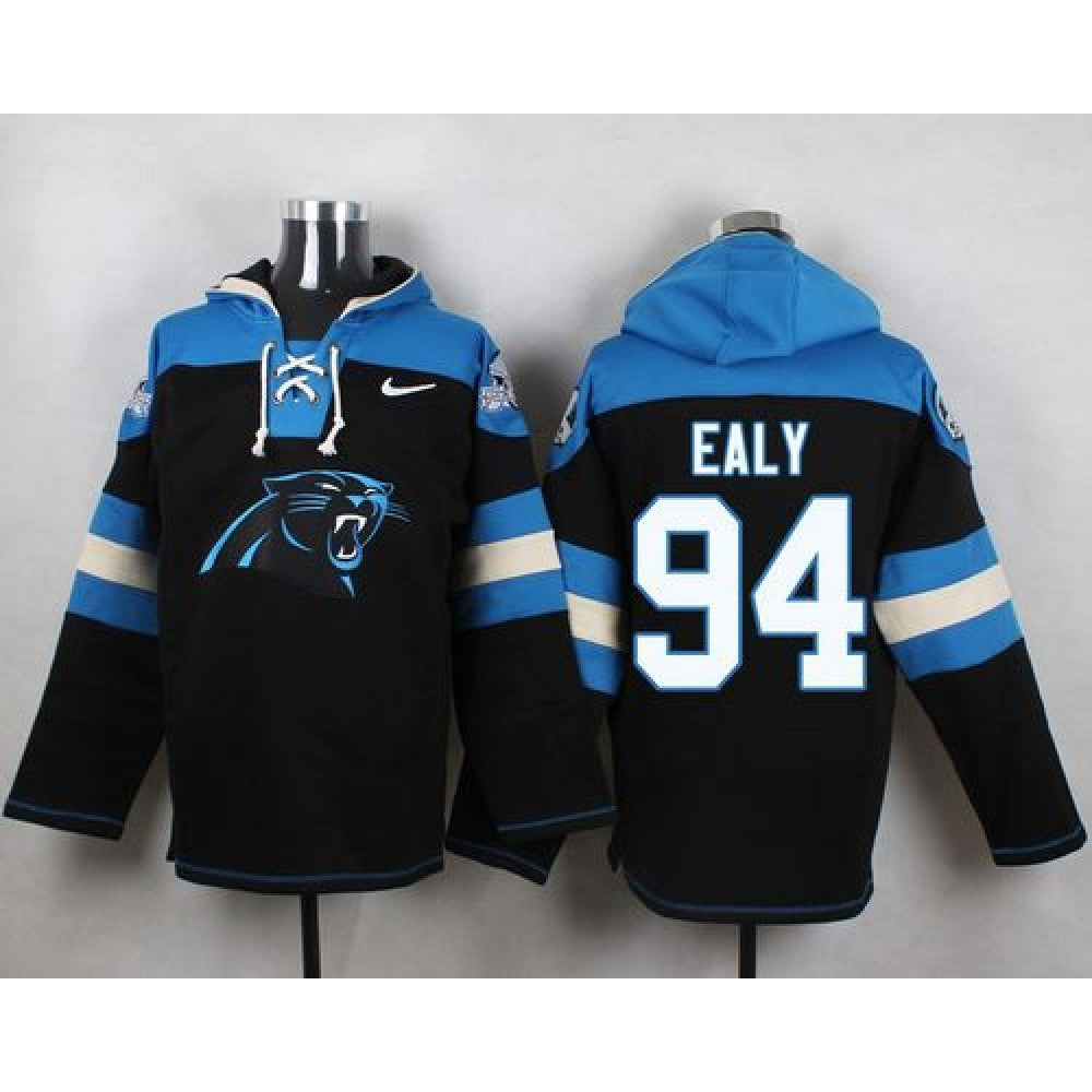 Panthers #94 Kony Ealy Black Player Pullover NFL Hoodie 