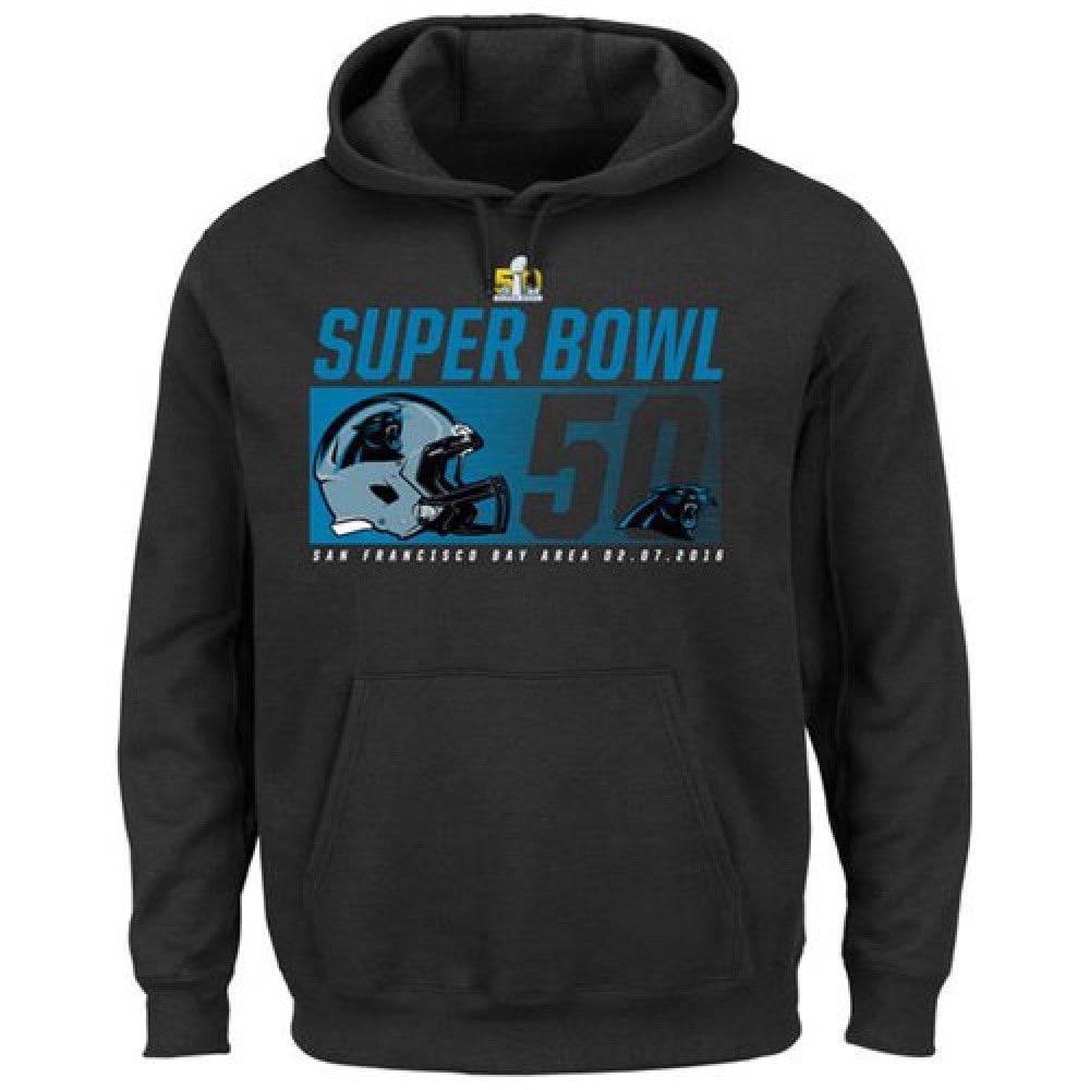 Carolina Panthers Majestic Super Bowl 50 Bound On Our Way Pullover Hoodie Black 