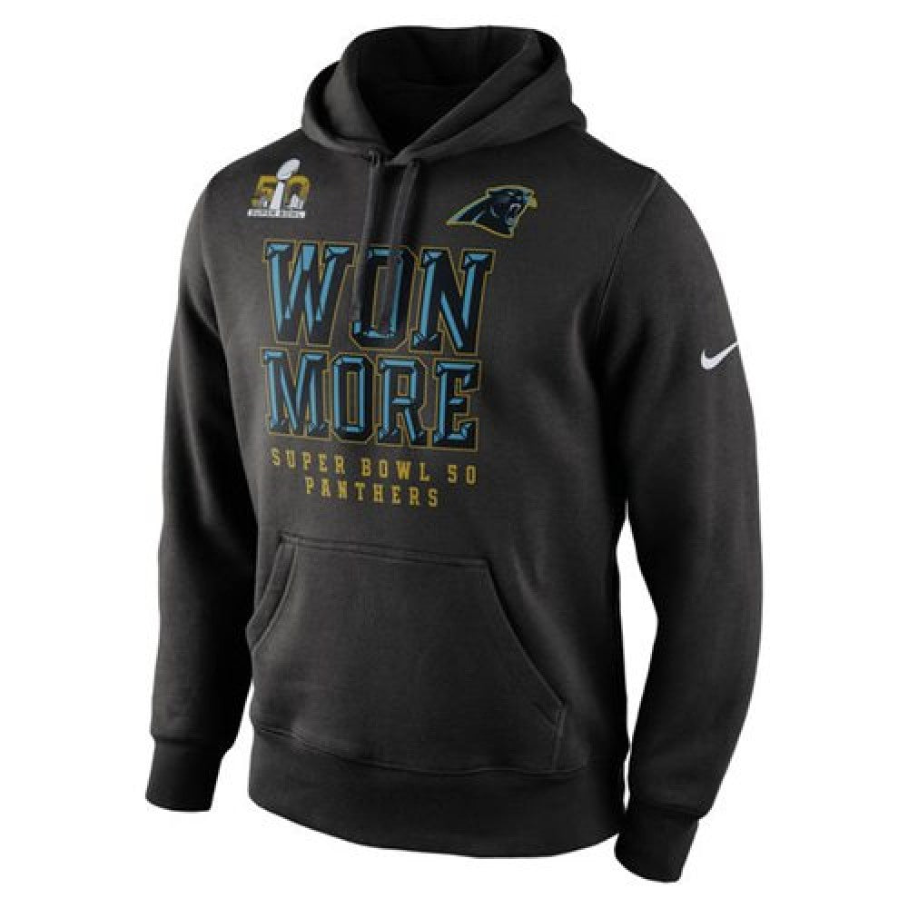 Carolina Panthers Super Bowl 50 Bound Won More Pullover Hoodie Black 