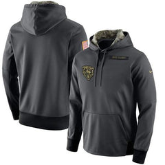 Men's Chicago Bears Anthracite Salute to Service Player Performance Hoodie 