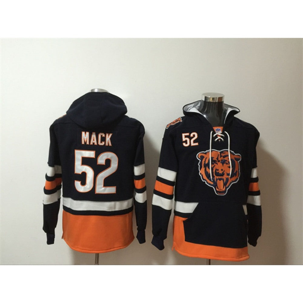 Men's Chicago Bears #52 Khalil Mack Black Ageless Must-Have Lace-Up Pullover Hoodie 