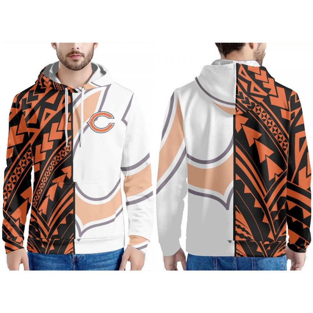 Men's Chicago Bears Black/Orange/White Pullover Hoodie 