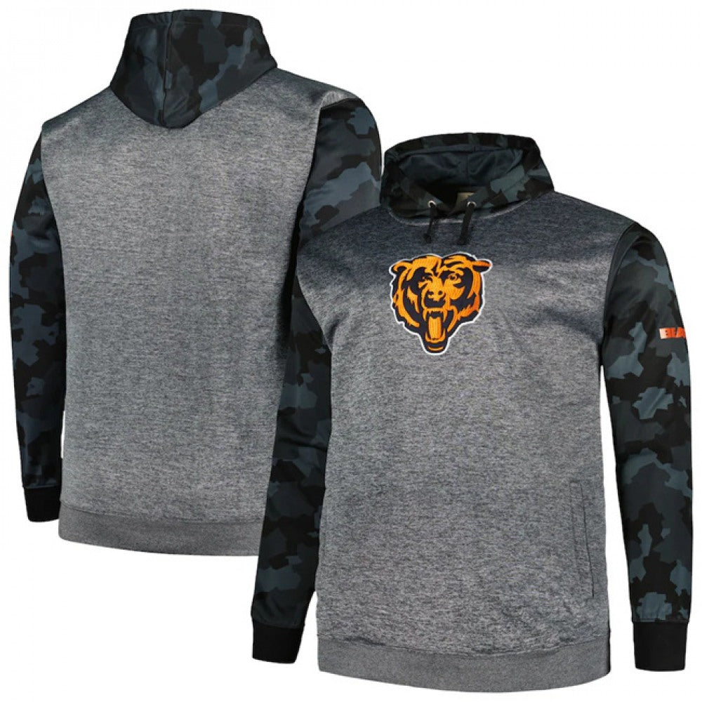 Men's Chicago Bears Heather Charcoal Big & Tall Camo Pullover Hoodie 