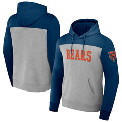 Men's Chicago Bears x Darius Rucker Collection Heather Gray/Navy Blocked Pullover Hoodie 