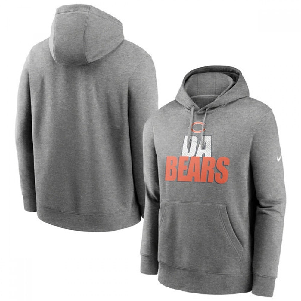 Men's Chicago Bears Heathered Gray Fan Gear Local Club Pullover Hoodie 