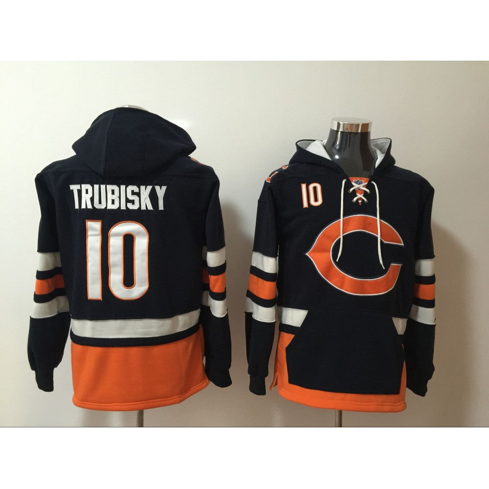 Men's Chicago Bears #34 Walter Payton Navy Blue All Stitched NFL Hoodie Sweatshirt 