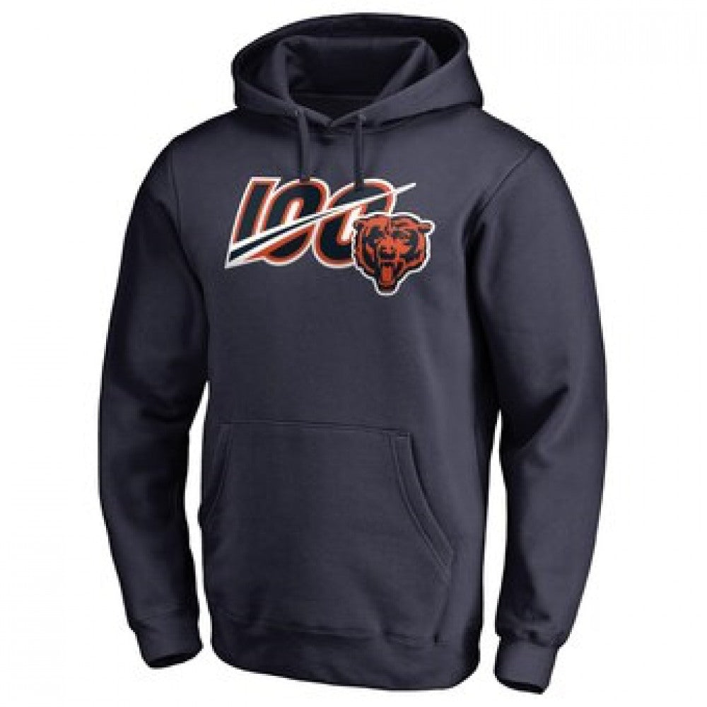 Men's Chicago Bears Navy 100th Season NFL Primary II Hoodie 