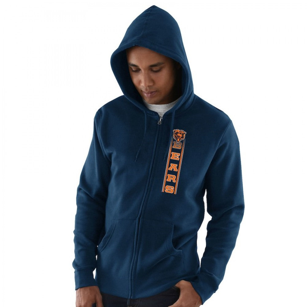 Men's Chicago Bears Navy Hook and Ladder Full-Zip NFL Hoodie 
