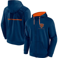 Men's Chicago Bears Navy Defender Evo Full-Zip Hoodie 