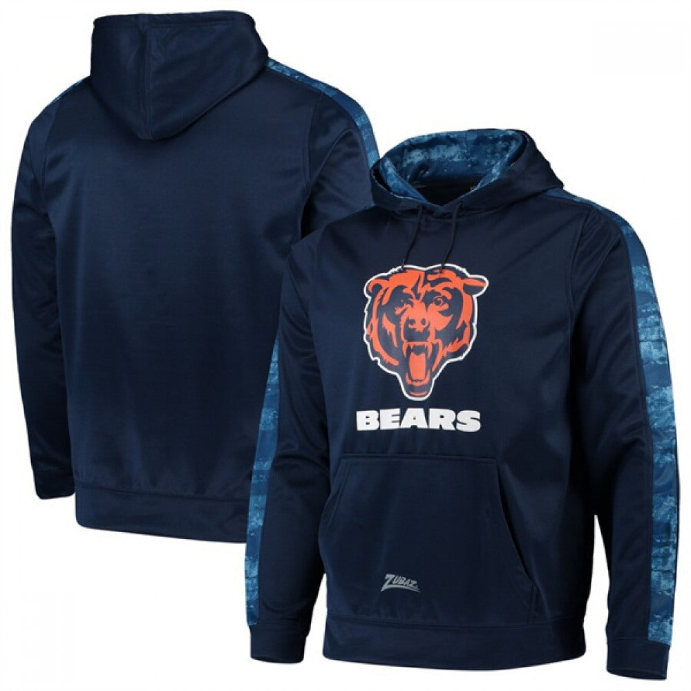 Men's Chicago Bears Zubaz Navy Tonal Oxide Pullover Hoodie 