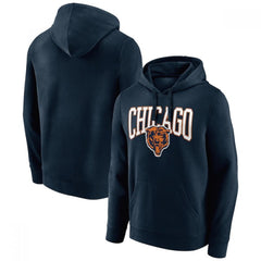 Men's Chicago Bears Navy Gridiron Classics Campus Standard Pullover Hoodie 