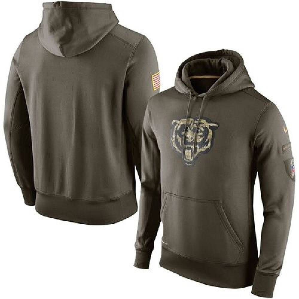 Men's Chicago Bears Olive Salute To Service KO Performance Hoodie 
