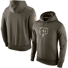Men's Chicago Bears Olive Salute To Service KO Performance Hoodie 