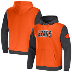 Men's Chicago Bears x Darius Rucker Collection Orange/Heather Colorblock Pullover Hoodie 
