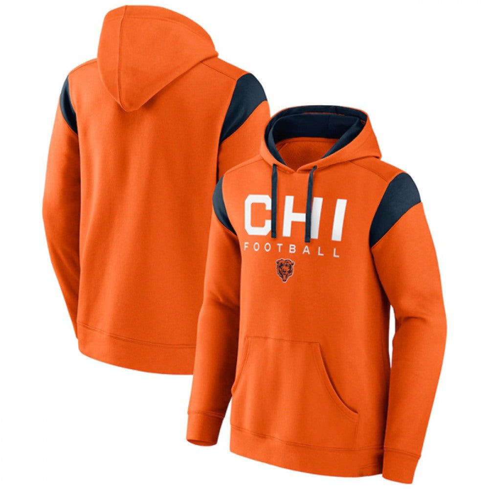 Men's Chicago Bears Orange Call The Shot Pullover Hoodie 