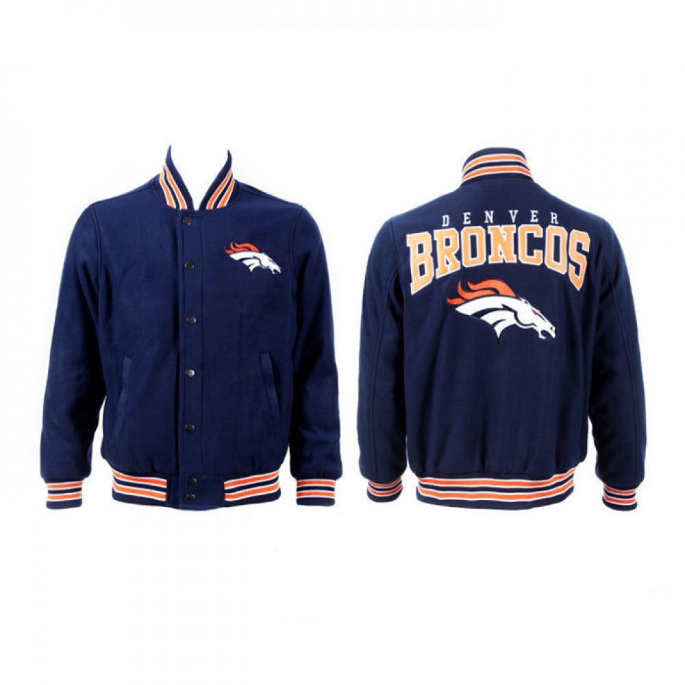 Men's Denver Broncos Navy Stitched Jacket 
