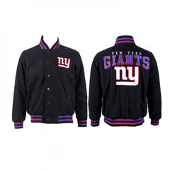 Men's New York Giants Black Stitched Jacket 