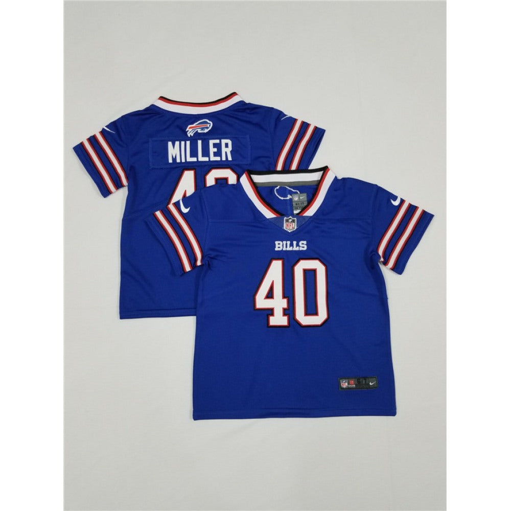 Toddlers Buffalo Bills #40 Von Miller Blue Vapor Untouchable Limited Stitched Jersey 