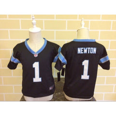 Toddler Carolina Panthers #1 Cam Newton Black Stitched NFL Jersey 