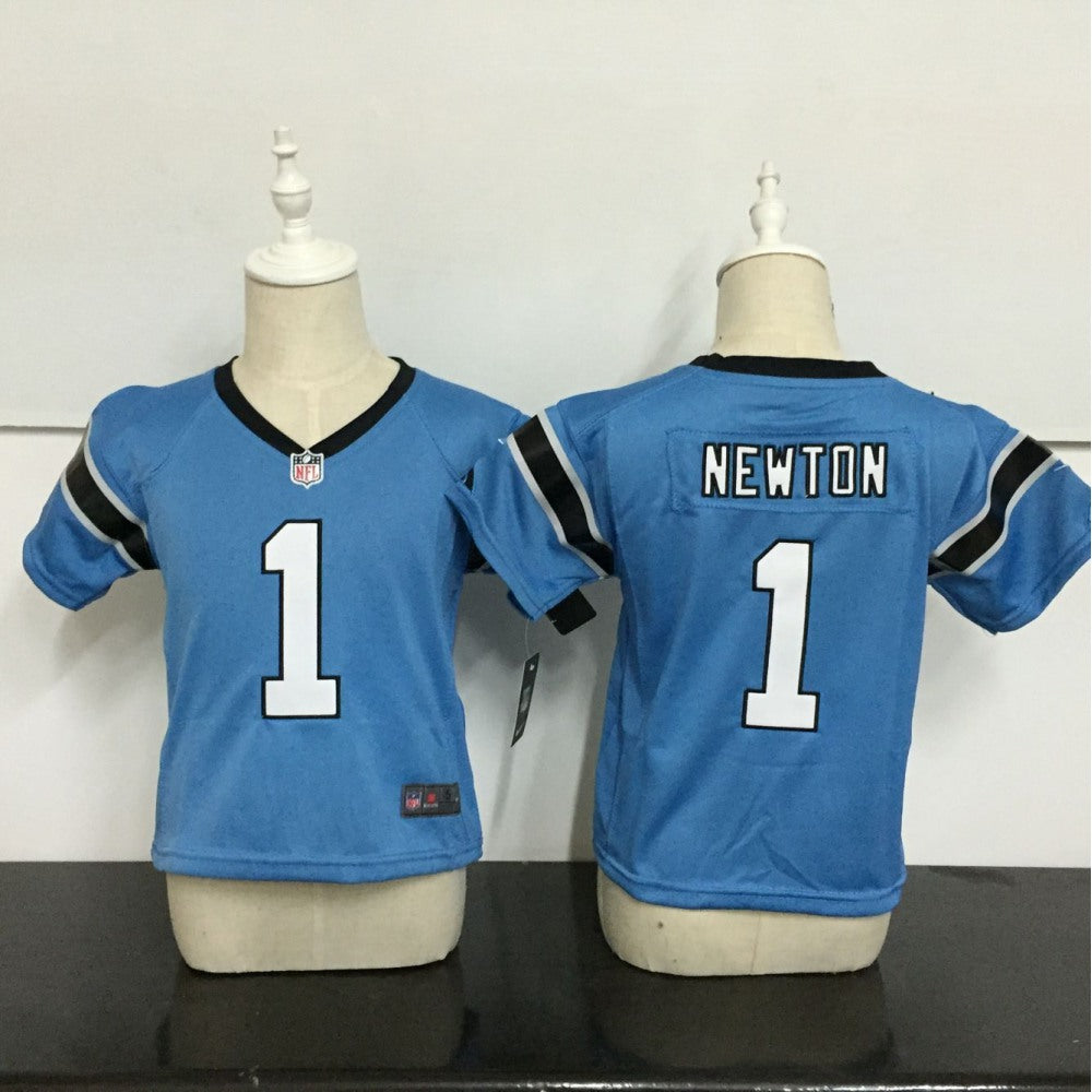 Toddler Carolina Panthers #1 Cam Newton Light Blue Stitched NFL Jersey 