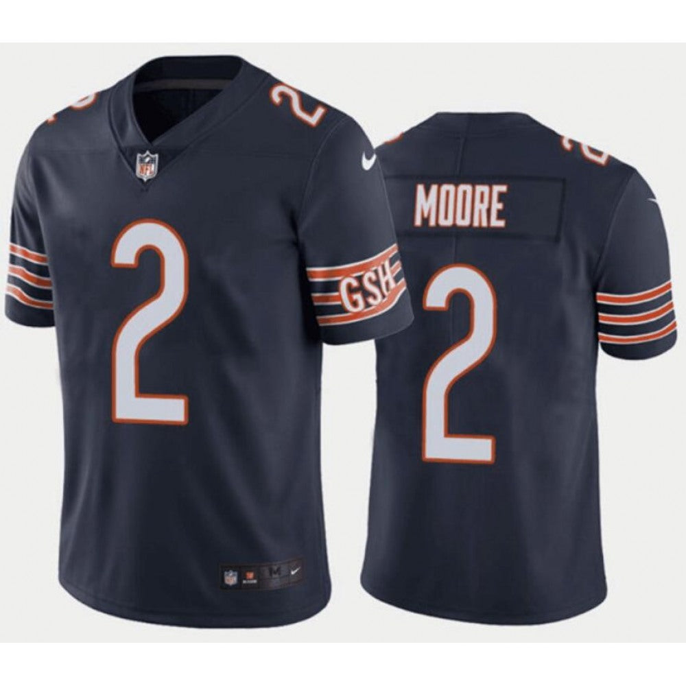 Toddlers Chicago Bears #2 D.J. Moore Navy Vapor Untouchable Stitched Football Jersey 