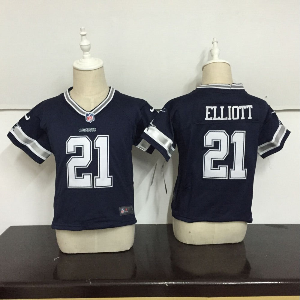 Toddler Dallas Cowboys #21 Ezekiel Elliott Blue Stitched NFL Jersey 
