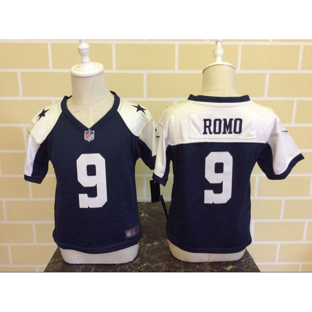 Toddler Dallas Cowboys #9 Tony Romo Blue Thanksgiving Stitched NFL Jersey 