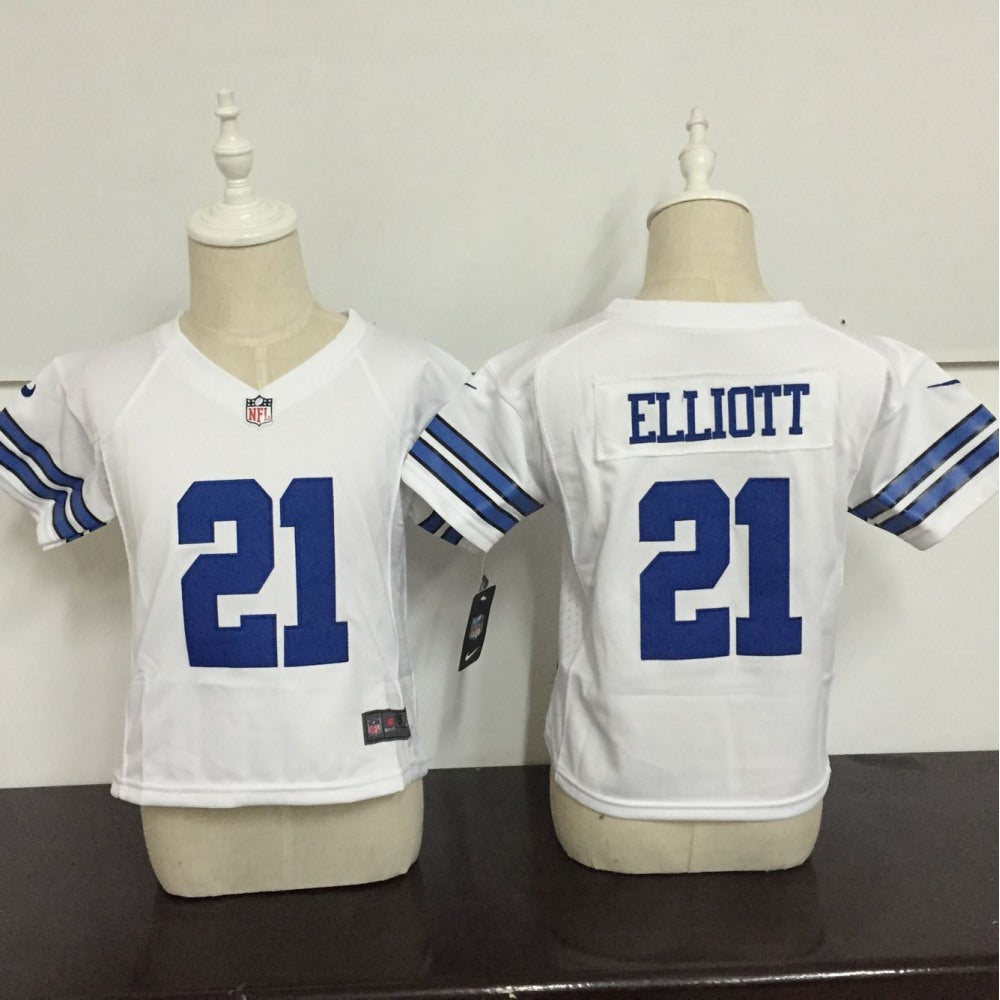Toddler Dallas Cowboys #21 Ezekiel Elliott White Stitched NFL Jersey 