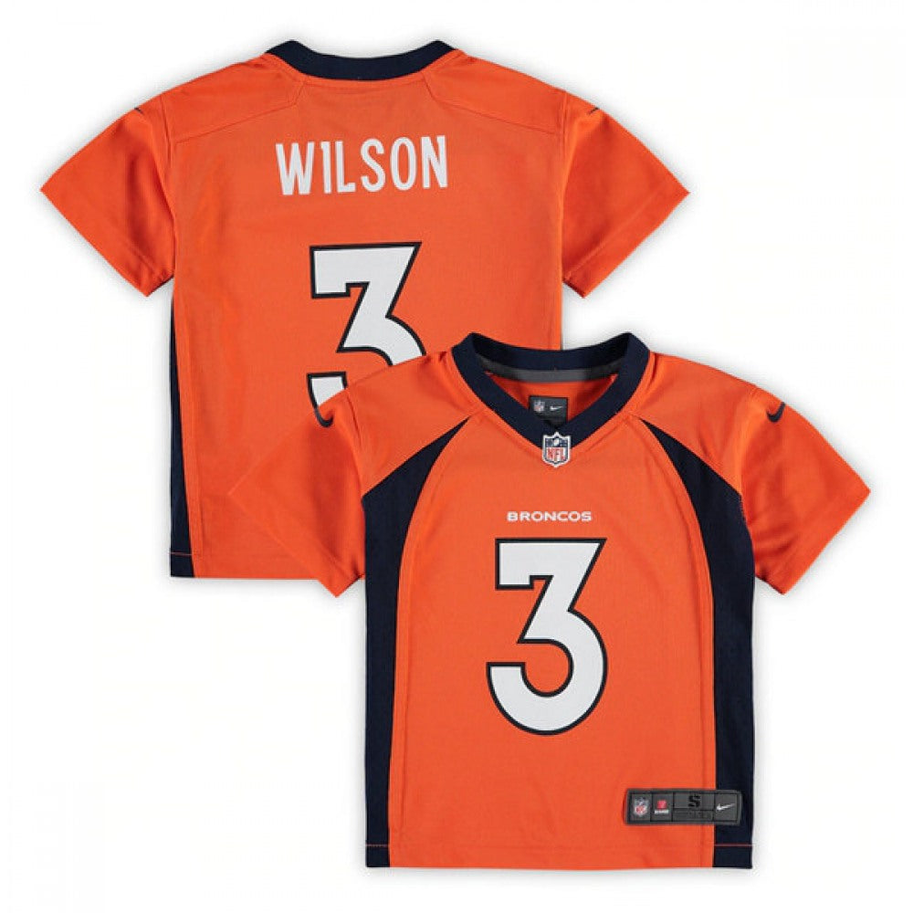 Toddlers Denver Broncos #3 Russell Wilson Orange Elite Stitched Jersey 
