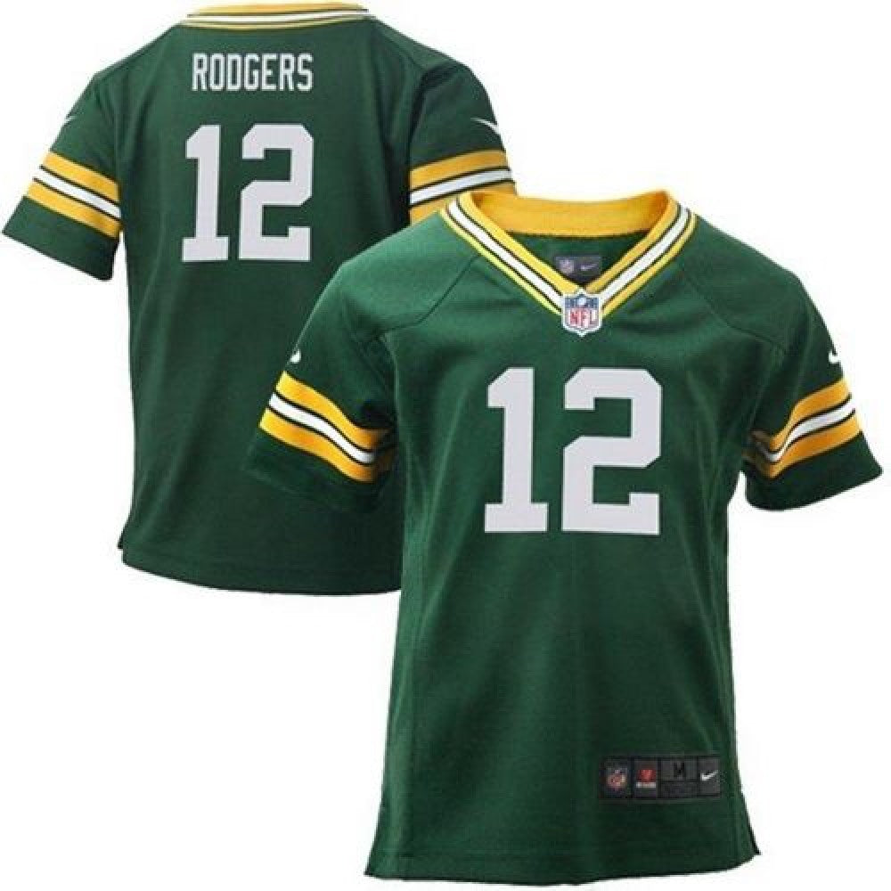Toddler Packers #12 Aaron Rodgers Green Team Color Stitched NFL Elite Jersey 