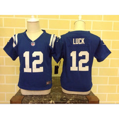 Toddler Indianapolis Colts #12 Andrew Luck Blue Stitched NFL Jersey 
