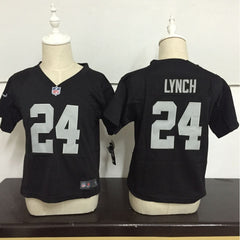 Toddler Oakland Raiders #24 Marshawn Lynch Black Stitched NFL Jersey 