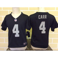 Toddler Oakland Raiders #4 Derek Carr Black Stitched NFL Jersey 