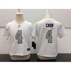 Toddler Oakland Raiders #4 Derek Carr White Stitched NFL Jersey 