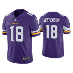Toddlers Minnesota Vikings #18 Justin Jefferson Purple Vapor Untouchable Limited Stitched Jersey 