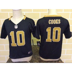 Toddler Saints #10 Brandin Cooks Black Team Color Stitched NFL Elite Jersey 