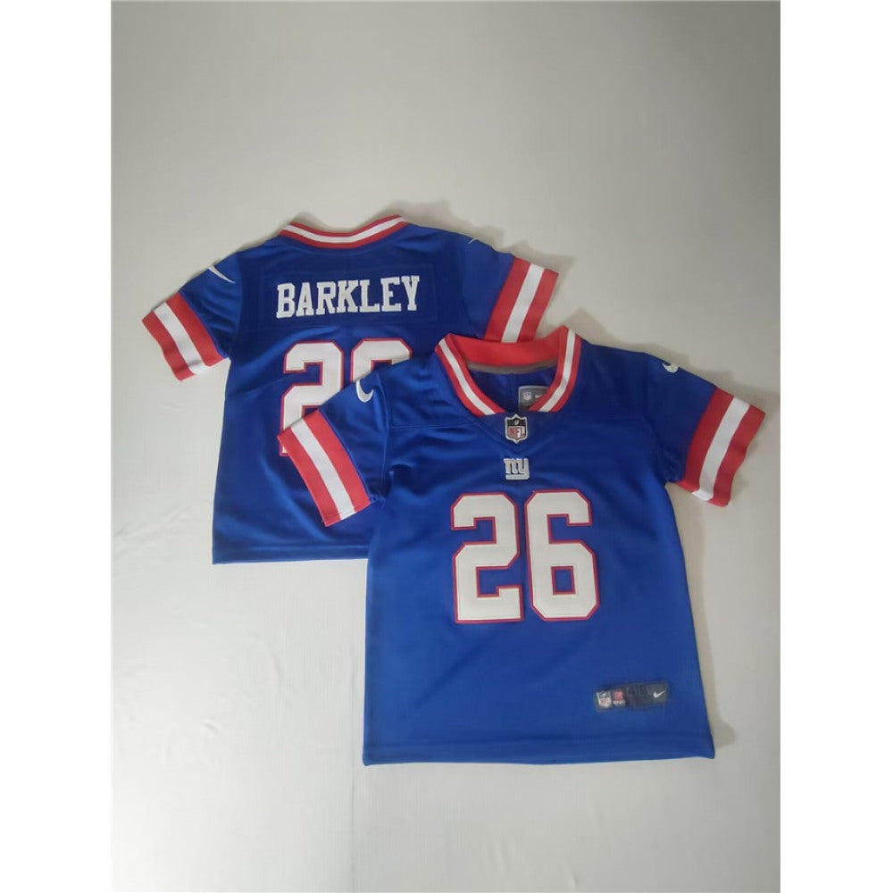 Toddlers New York Giants #26 Saquon Barkley Royal Vapor Throwback Limited Stitched Football Jersey 
